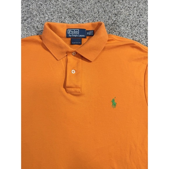 Polo Ralph Lauren Other - Polo Ralph Lauren Polo Shirt Mens Medium Orange Custom Fit‎ Short Sleeve Pony